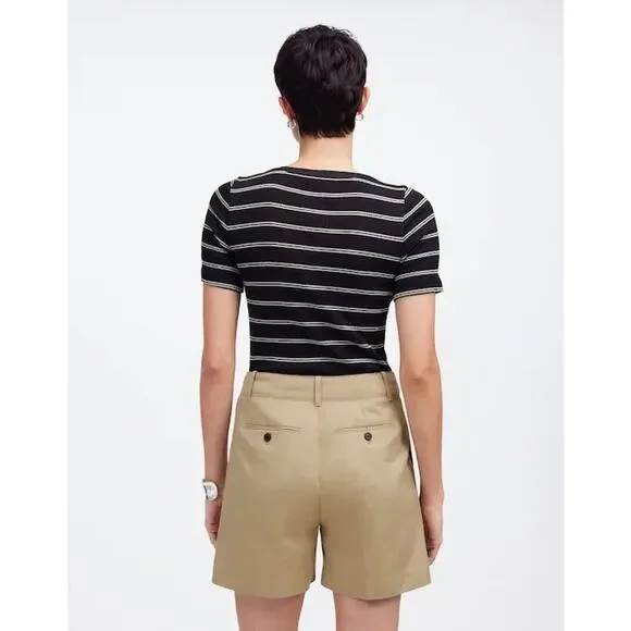 NWT Madewell The Drapey Twill Pleated Short Size 4